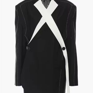 Stylish Black and White Men's Blazer